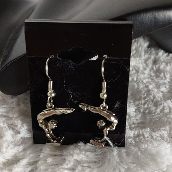 Silver Gymnastics Earrings - Picture 4 of 5